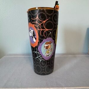 New Peanuts Black 30 Oz Tumbler & Straw with Halloween Graphics